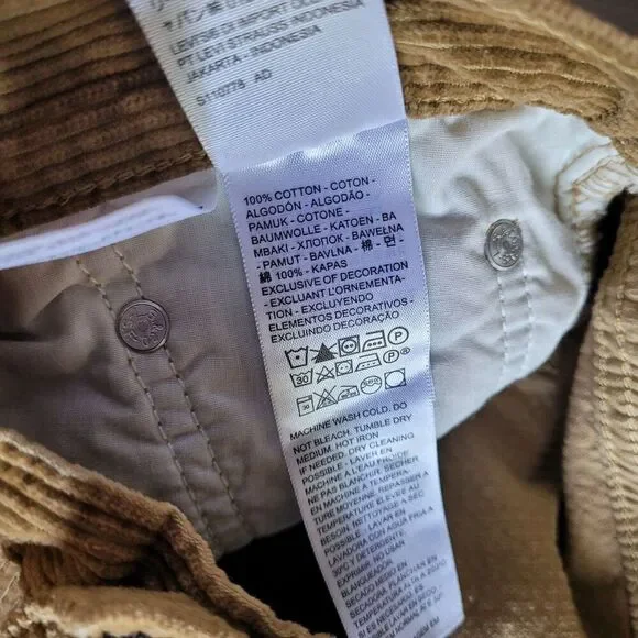 Levis Womens Low Pro Corduroy Jeans Pants Size 31 by 30 Brown Tan Straight Nwt - Picture 4 of 10